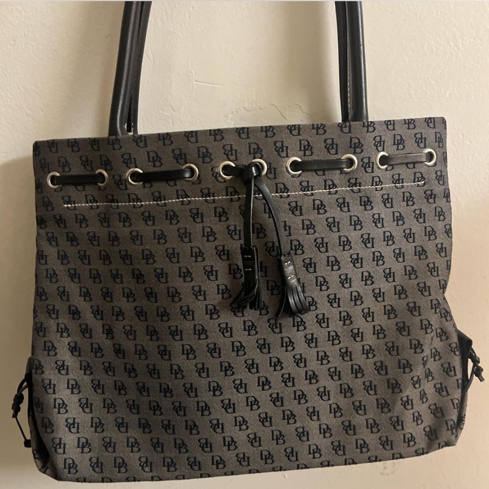 Dooney & Bourke Black and Brown Monogram Tote